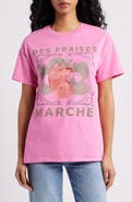 Junk Food Des Fraises Marché Cotton Graphic T-Shirt