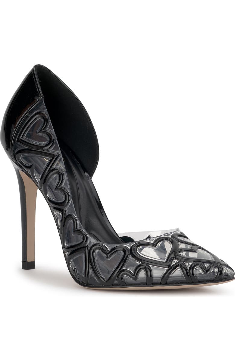 Jessica Simpson Palvin Half d'Orsay Pointed Toe Pump, Main, color, Black/ Clear