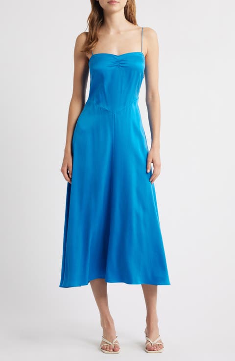 Lorraine Silk Satin Midi Dress