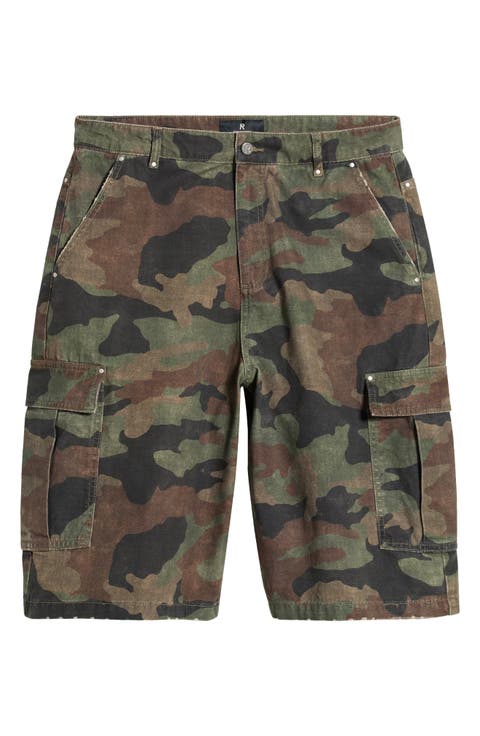 Camo Print Cargo Shorts