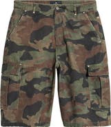 Represent Camo Print Cargo Shorts
