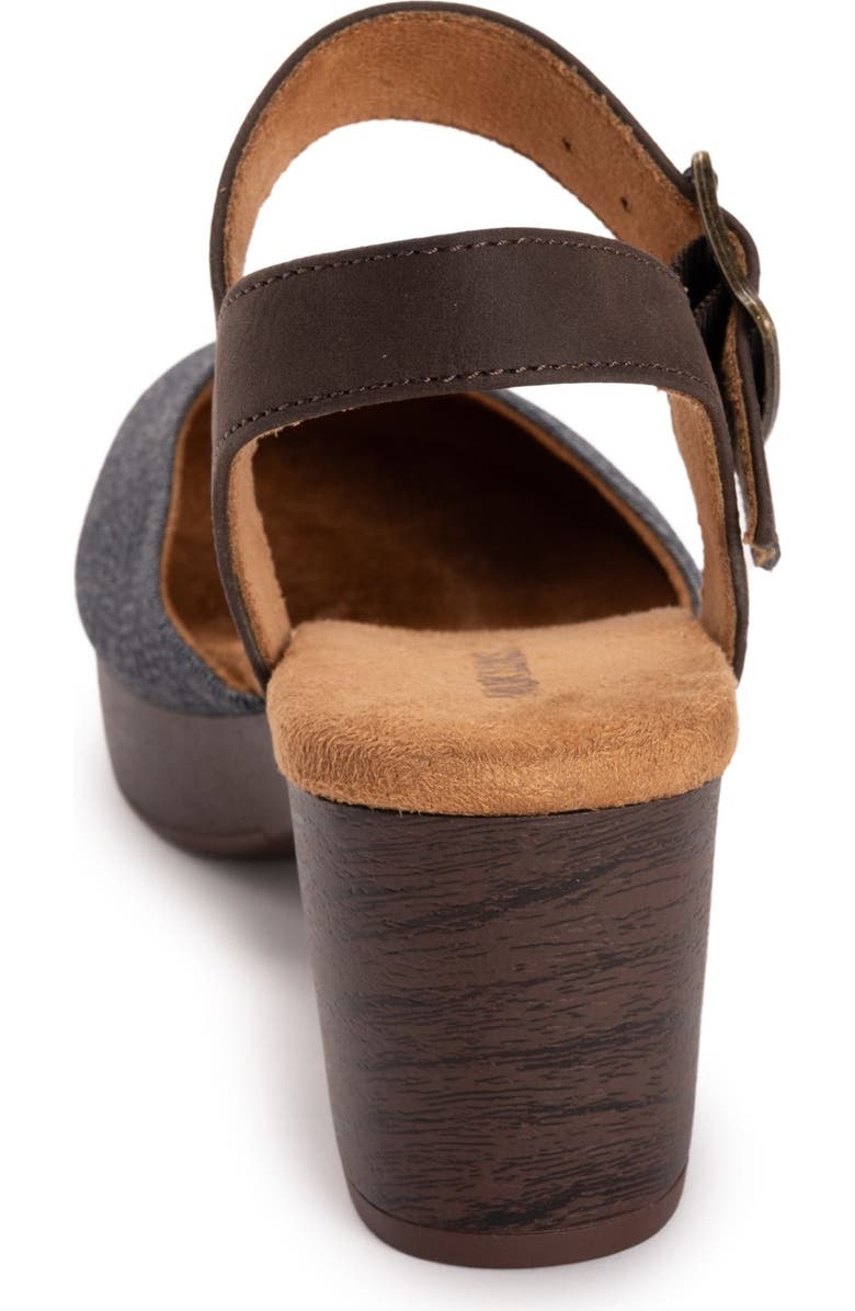 MUK LUKS Merritt Quarter Strap Clog, Alternate, color, Denim/ Dark Brown