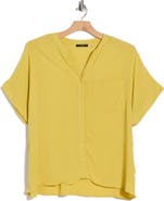 T Tahari Elbow Sleeve Button-Up Shirt