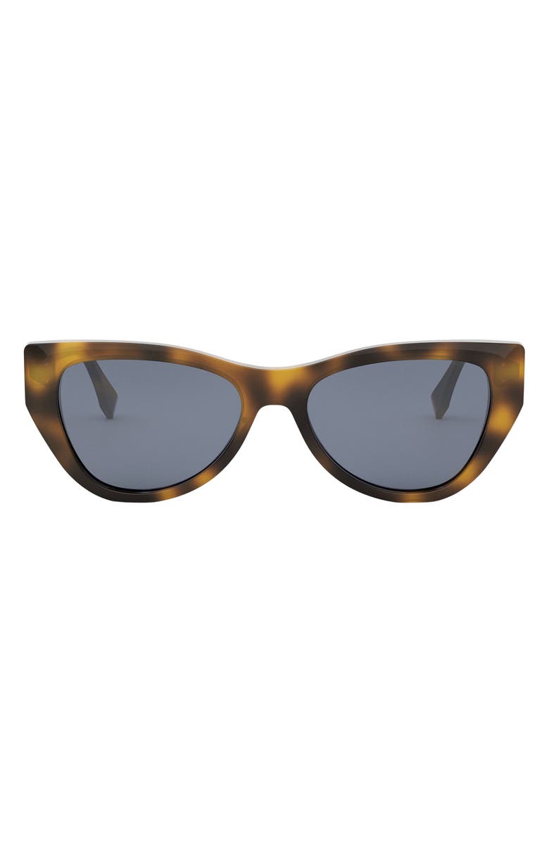 Fendi 'Fendi Diamonds 54mm Cat Eye Sunglasses, Main, color, Blonde Havana / Blue