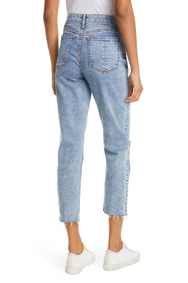 Nina High Waist Raw Hem Ankle Cigarette Jeans, Alternate, color, CALYPSO