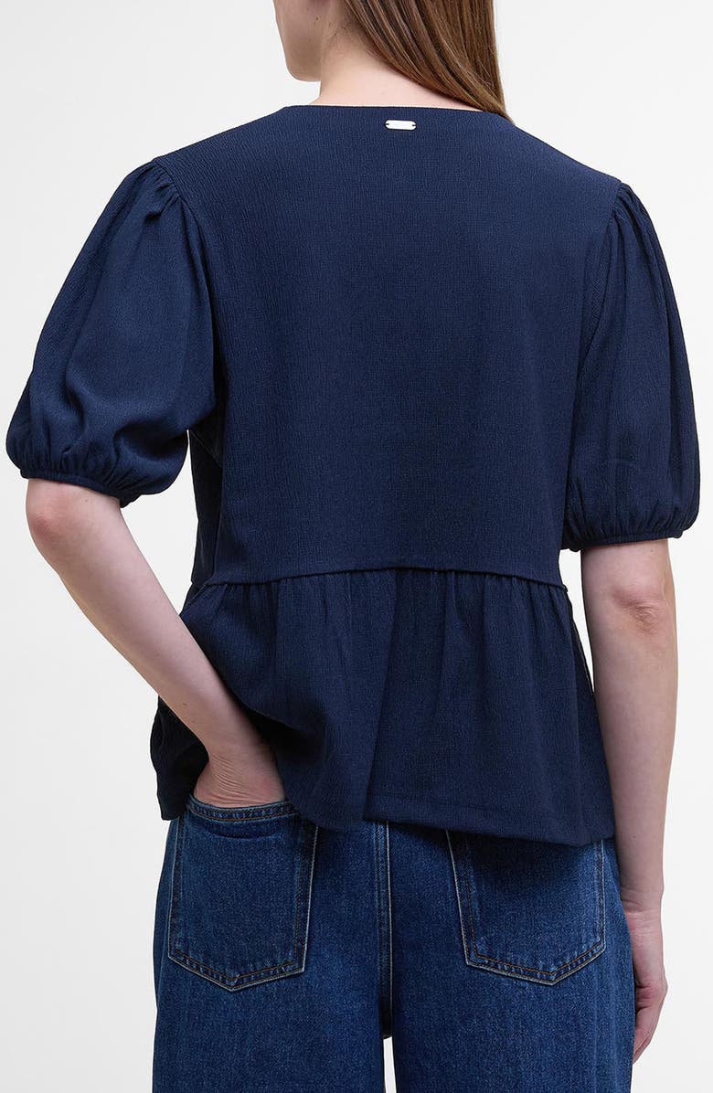 Barbour Louise Peplum Shirt, Alternate, color, Navy