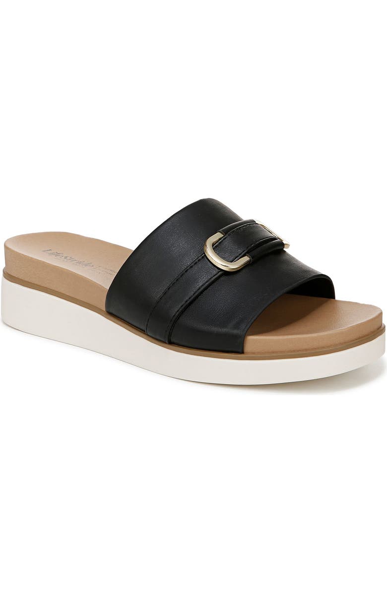 LifeStride Geneieve Platform Sandal, Main, color, Black