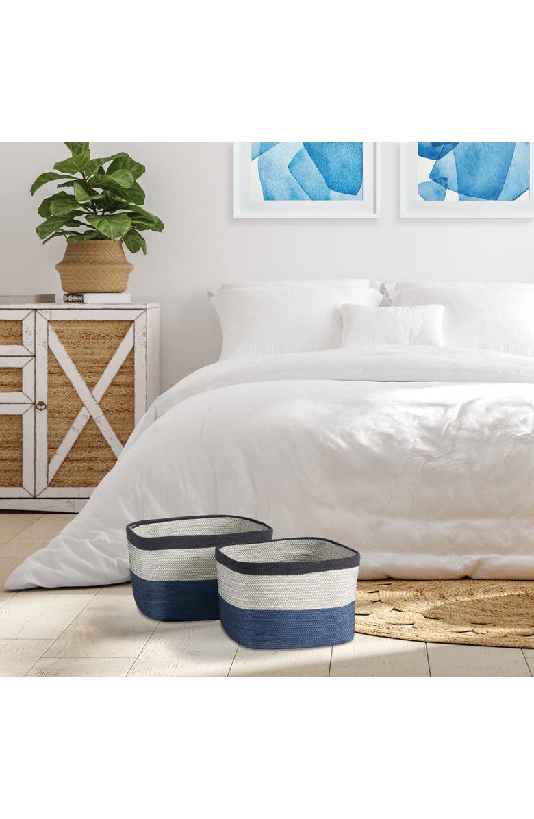 Napa Home & Garden Ayden Rectangular Baskets Set of 2, Alternate, color, White