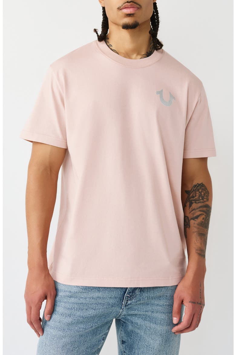 Marker Script Buddha Graphic T-Shirt, Main, color, SEPIA ROSE