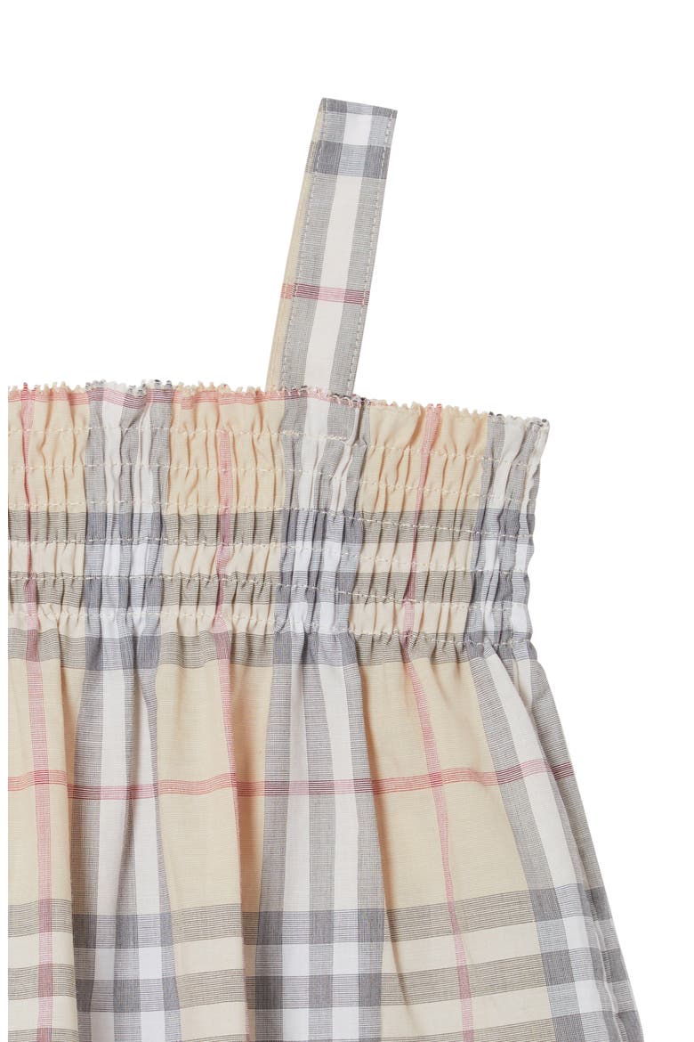Smocked Dress, Alternate, color, PALE STONE CHECK