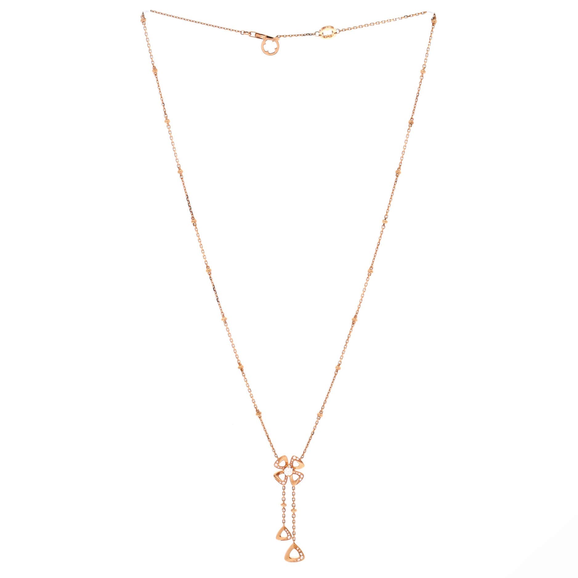Fiorever Drop Pendant Necklace 18K Rose Gold and Diamonds, Alternate, color, Metallic Gold