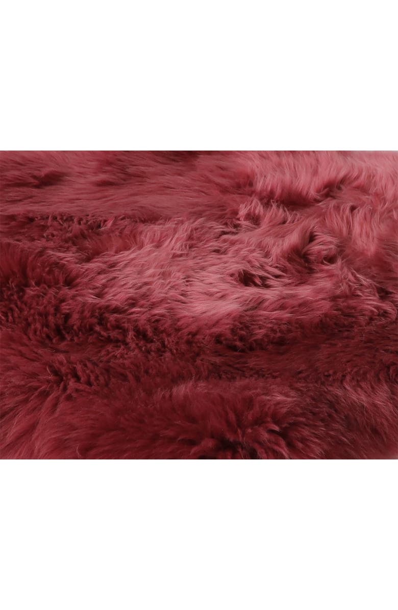NATURAL Milan Genuine Sheepskin Shearling Throw 24" x 36" - Raspberry, Alternate, color,
