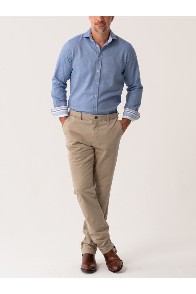 Long Sleeve Cotton Merino Wool Shirt, Alternate, color, Blue