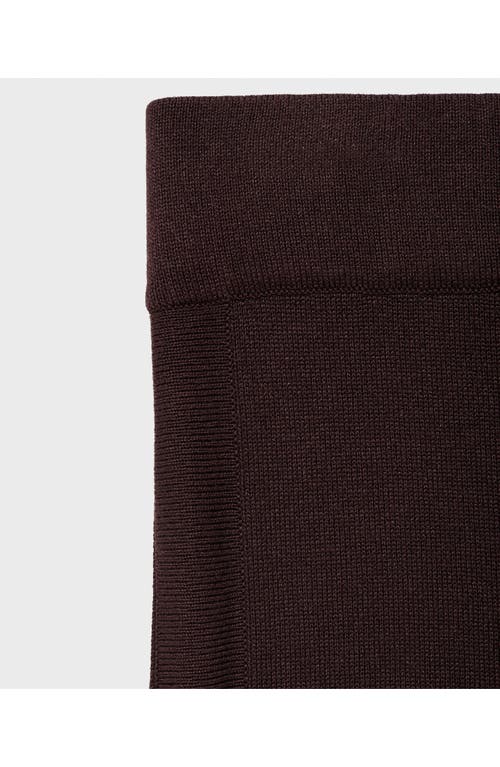 Mango High Waist Wide Leg Knit Pants In Burgundy