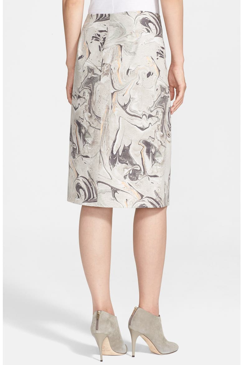 'Phereniki' Print Silk Skirt, Alternate, color, DOVE MULTI
