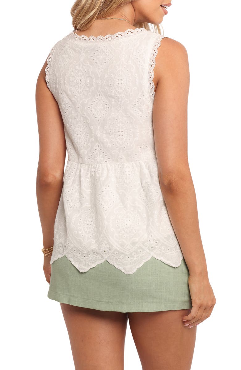 Petal & Pup Snezana Embroidered Eyelet Button-Up Tank, Alternate, color,