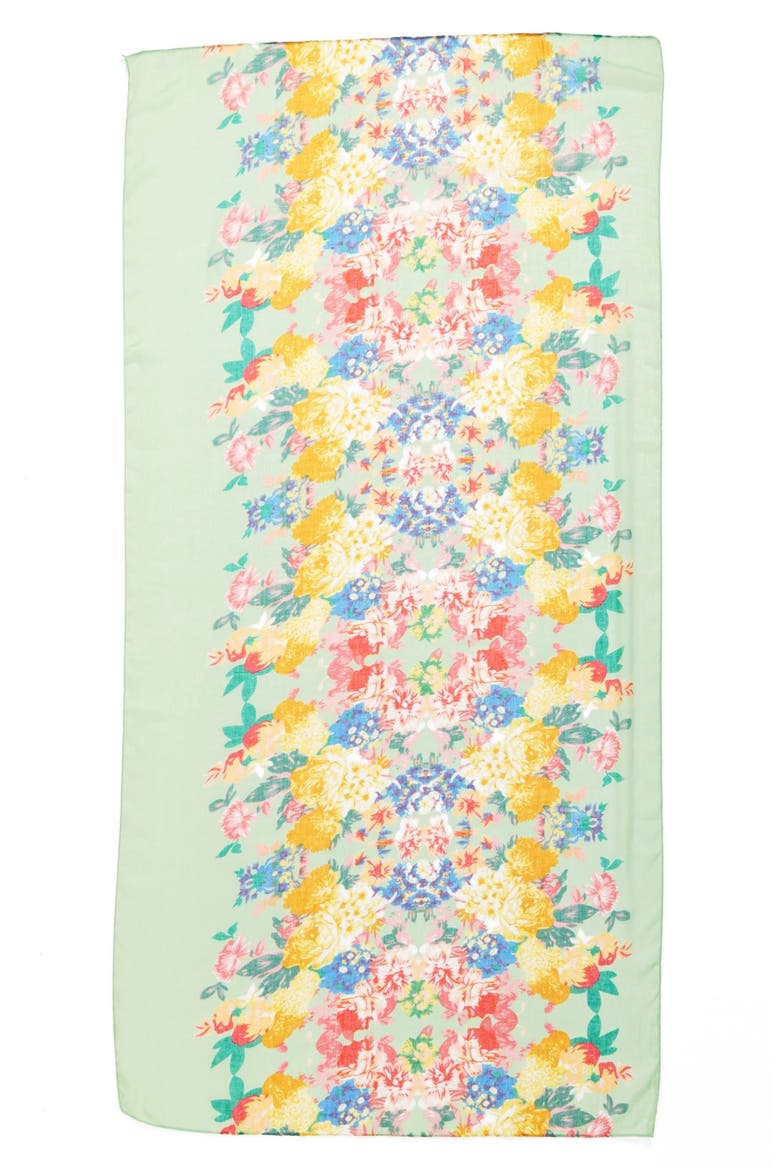 Floral Oversized Scarf, Alternate, color, GREEN