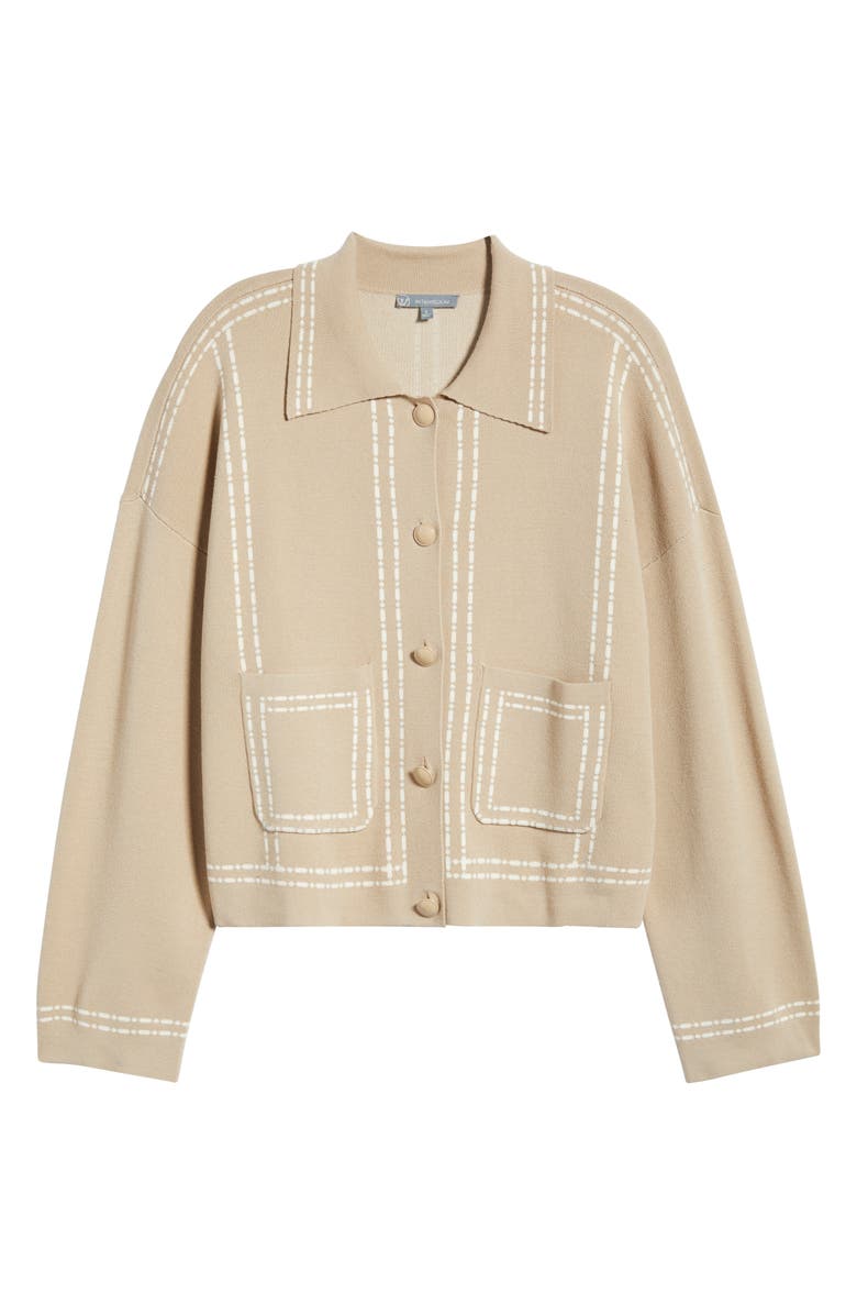 Wit & Wisdom Dot Stripe Collar Cardigan, Alternate, color, 