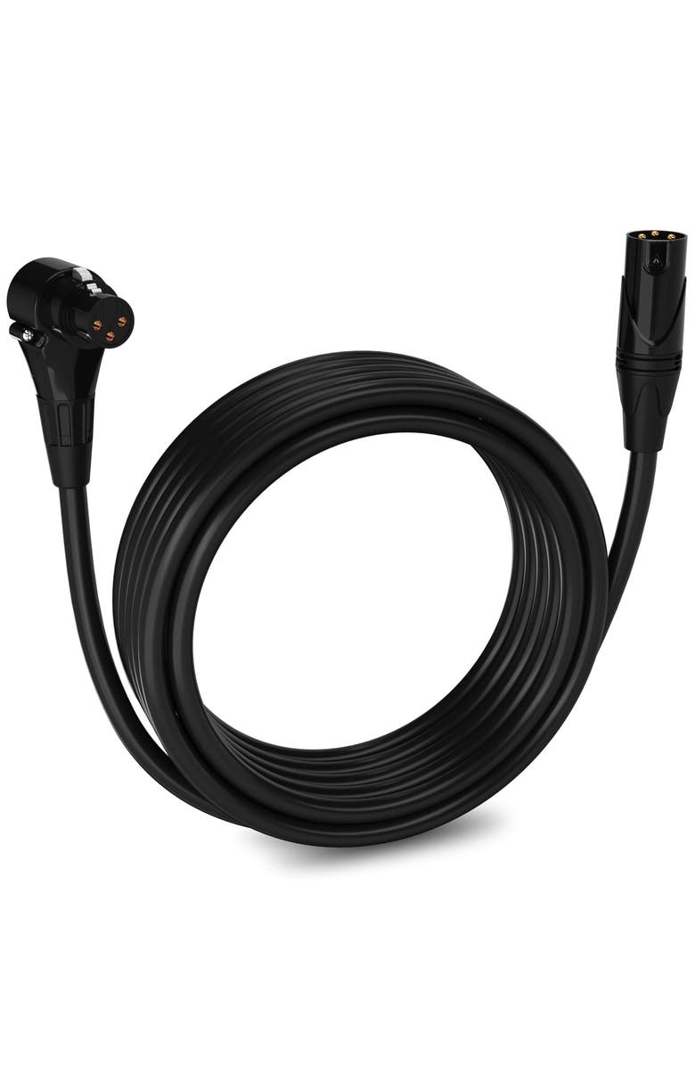 Lyxpro 20 ft Right Angle XLR Cable, Female to Male, 3 Pin Microphone Cable, Main, color, Black