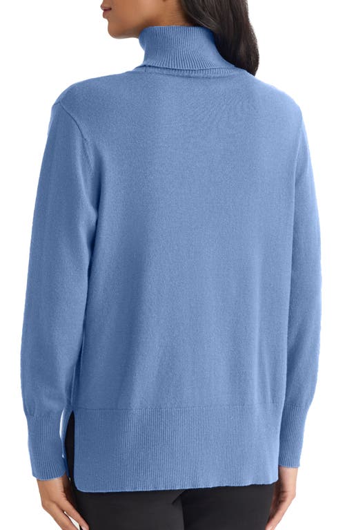 Jones New York Turtleneck Seam Front Bouclé Sweater In Blue