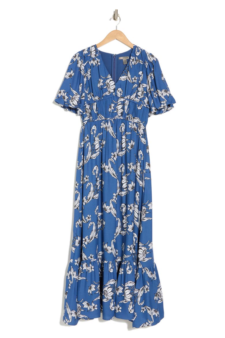 Eden Puff Sleeve Maxi Dress, Alternate, color, PASSION FLOWER