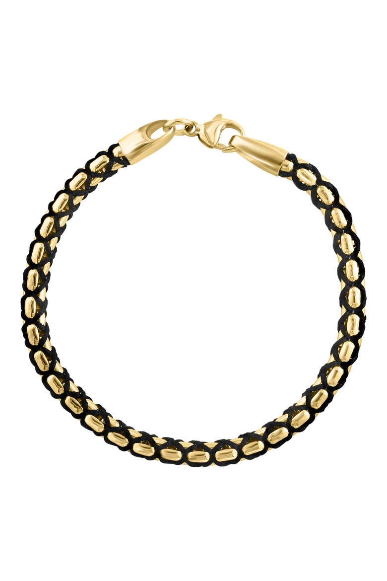 Men's 14K Gold Plated Sterling Silver Bracelet, Main, color, YELLOW