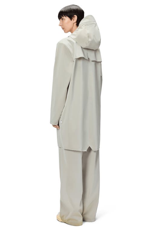 Rains Waterproof Hooded Long Rain Jacket In Matrix