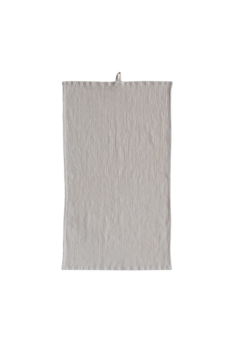 Storied Home Oversized Woven Linen and Cotton Waffle Decorative Tea Towel with Loop for Dining and Kitchen, Main, color, 