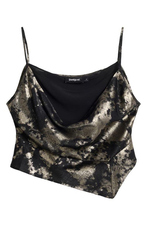 Desigual Asymmetric Crop Camisole In Black