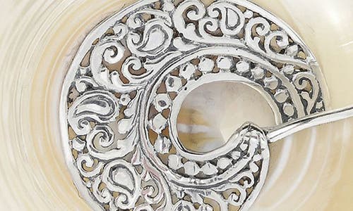 Samuel B. Balinese Mother Of Pearl Swirl Pendant In Silver
