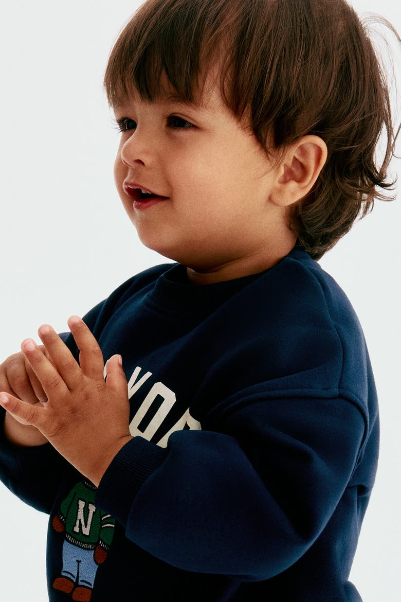 Sweatshirt With Motif, Alternate, color, Navy blue/New York