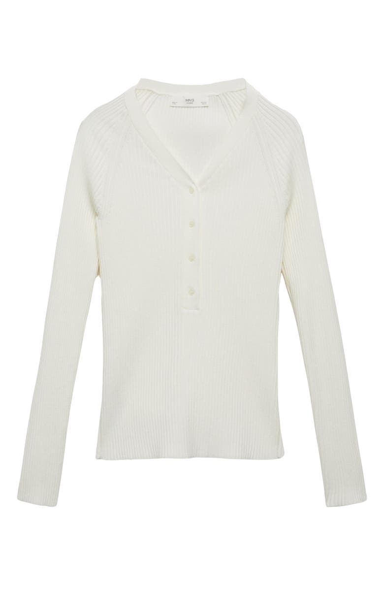 MANGO Ribbed Long Sleeve Henley T-Shirt, Alternate, color, 