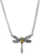 SAMUEL B. Sterling Silver & 18k Gold Dragonfly Pendant Necklace