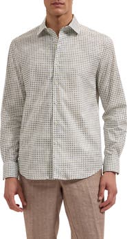Bugatchi Alvin Shaped Fit Geo Print Button-Up Shirt