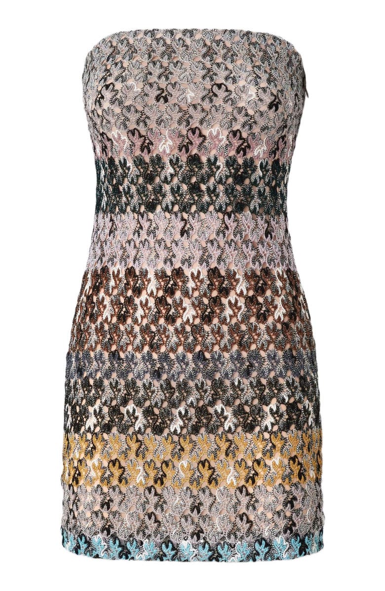 Missoni Mini Dress In Striped Embroidered Lace, Alternate, color, Multicoloured