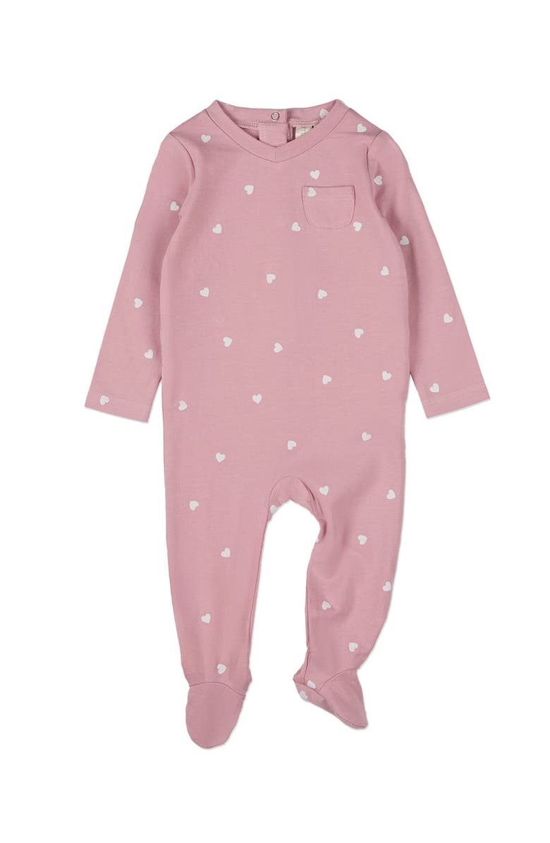 MiniMoi Kind Hearts Rayon Blend Footie, Main, color,