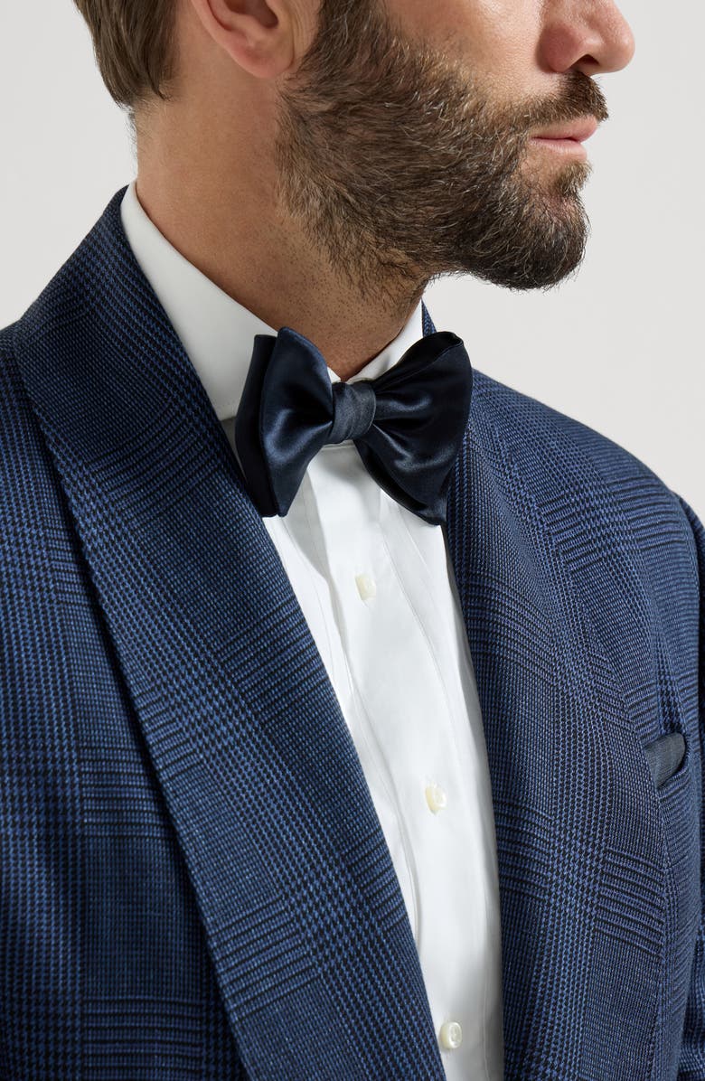 Brunello Cucinelli Cotton and silk satin bow tie, Alternate, color, Night
