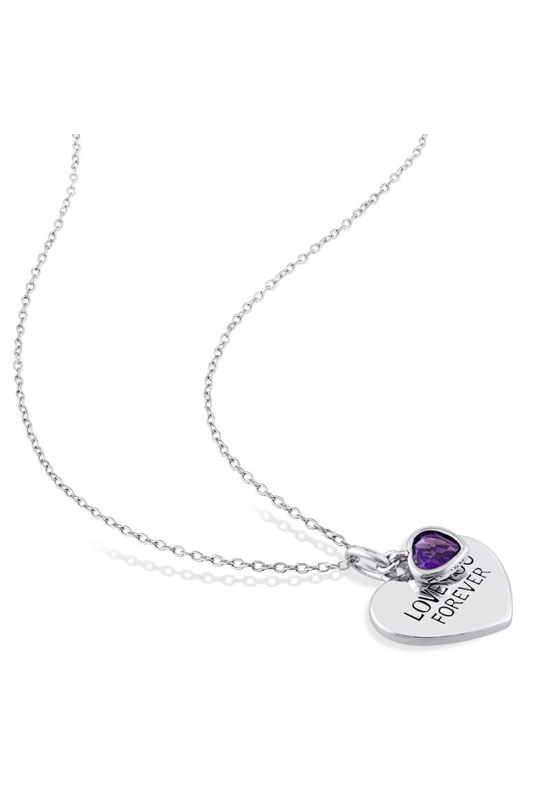 LOVE YOU FOREVER Heart Necklace, Alternate, color, Amethyst