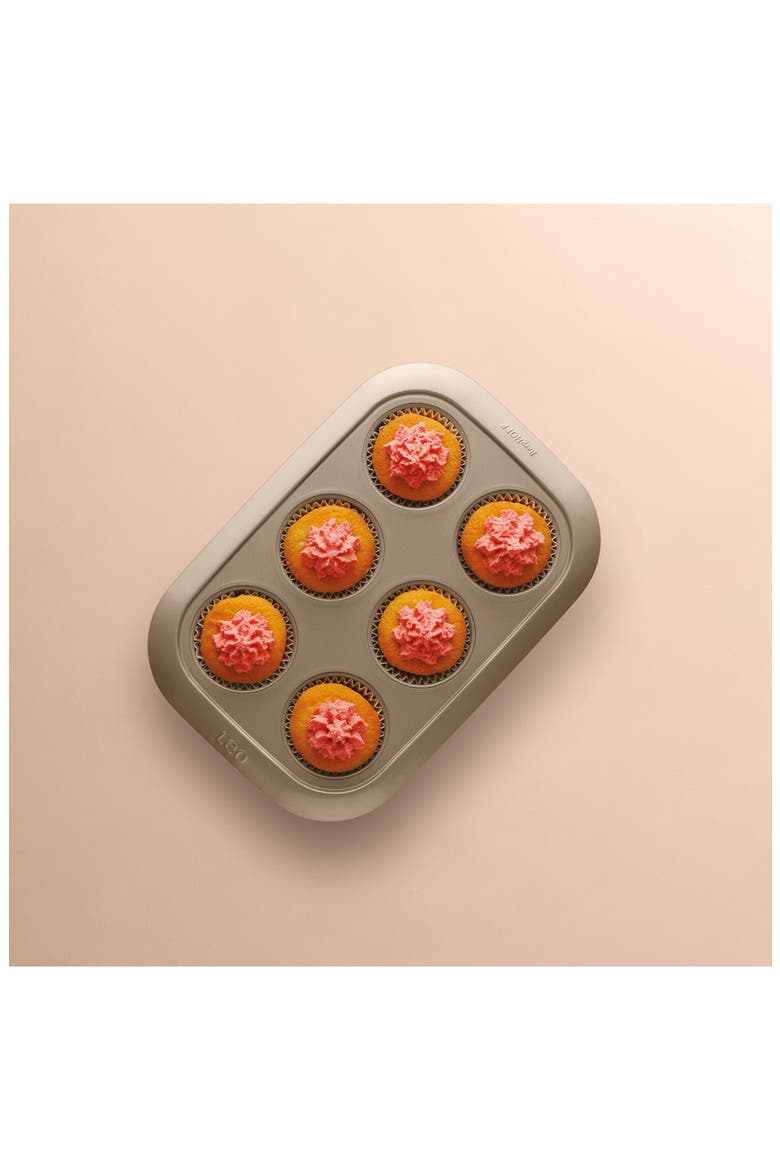 Leo Balance 6-Cup 2.5" Cupcake Pan, Alternate, color, GOLDEN