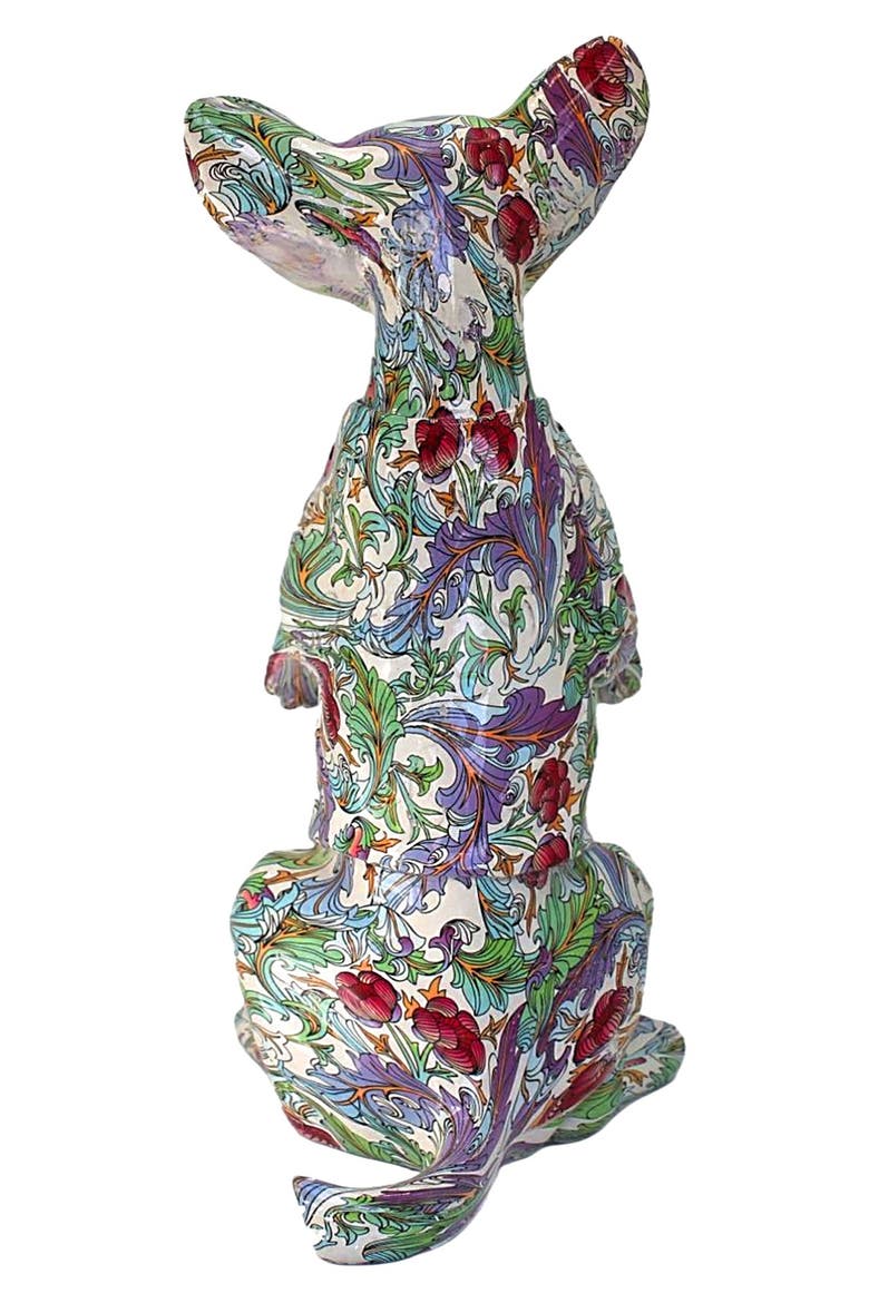 Retro Flower Standing Chihuahua Statue, Alternate, color, MULTI-COLOR