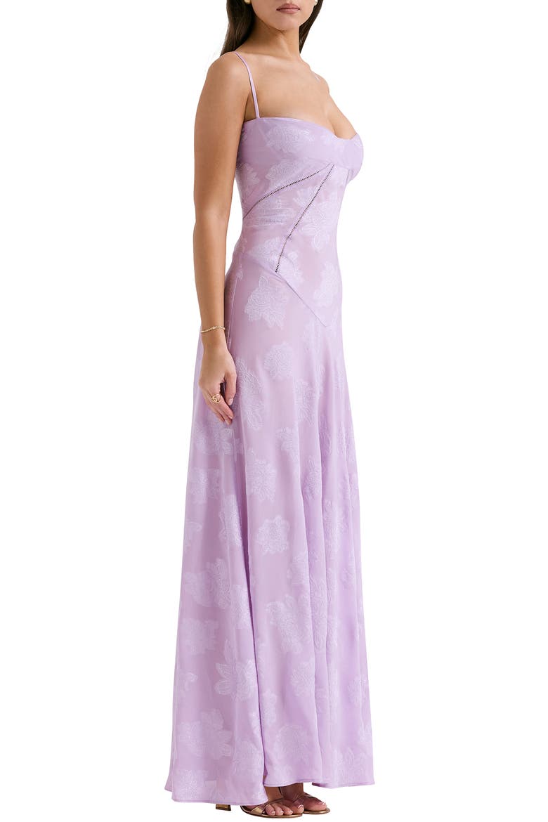 Seren Blush Sheer Lace-Up Back Gown, Alternate, color, ORCHID BLOOM