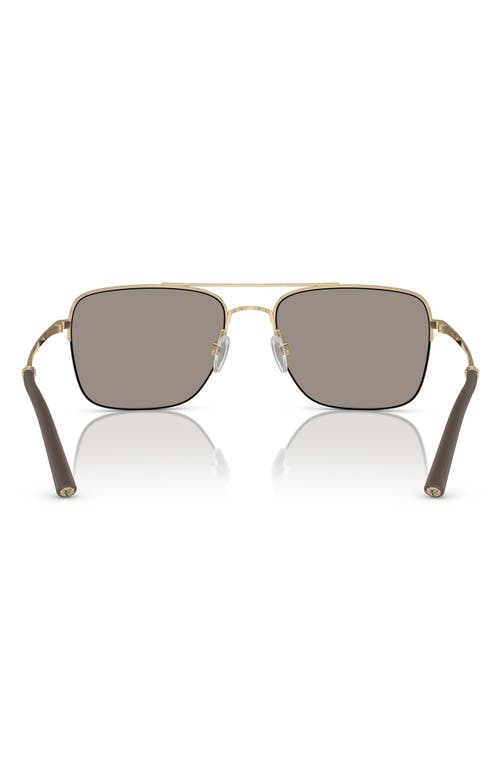 Oliver Peoples Roger Federer 56mm Semirimless Pilot Sunglasses In Gold