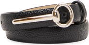 Steve Madden Skinny Horse-Bit Faux Leather Belt