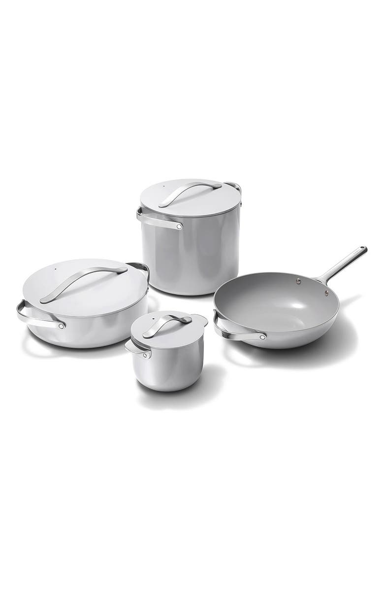 CARAWAY Nonstick Ceramic 7-Piece Cookware Set with Lid Storage, Main, color, Gray