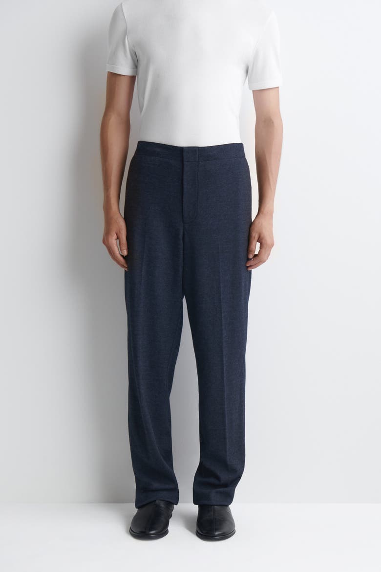 Jersey Relaxed-Fit Straight-Leg Pants, Alternate, color, NAVY MÉLANGE