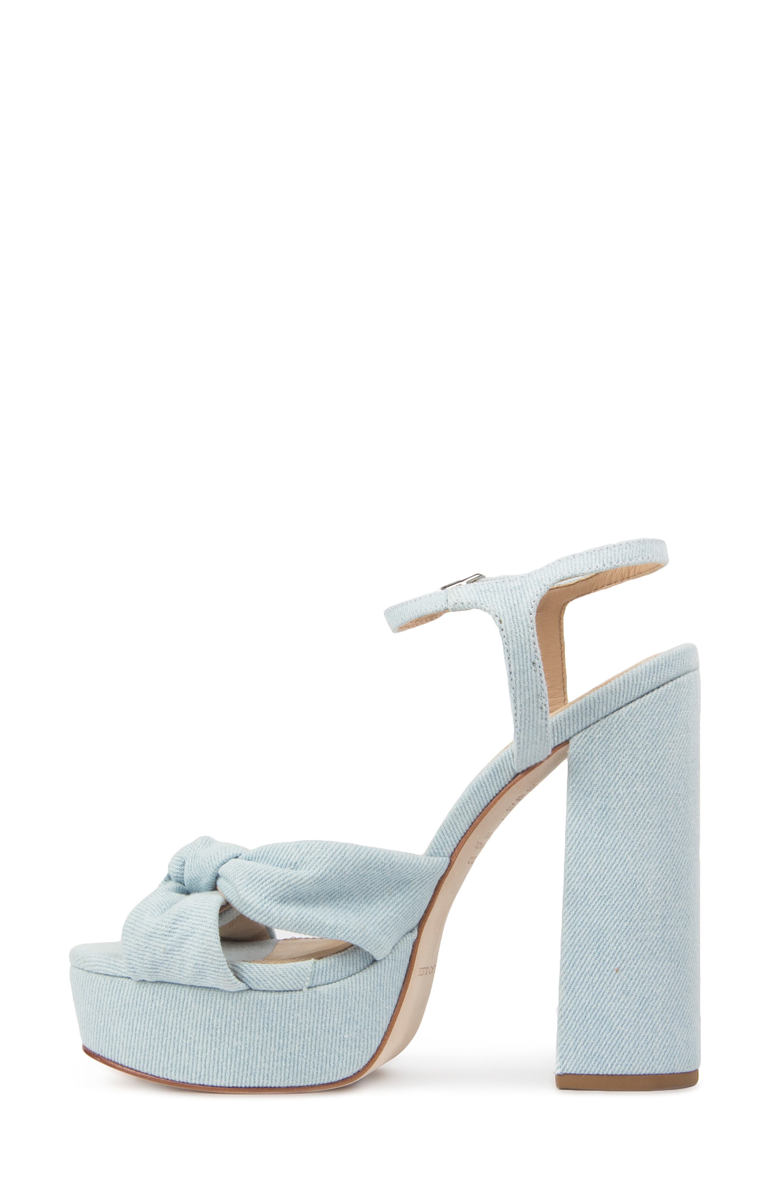 BLACK SUEDE STUDIO Abby Denim Block Heel Platform Sandal, Alternate, color, 