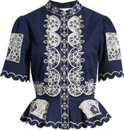 LOVE THE LABEL Elizabeth Embroidered Peplum Top
