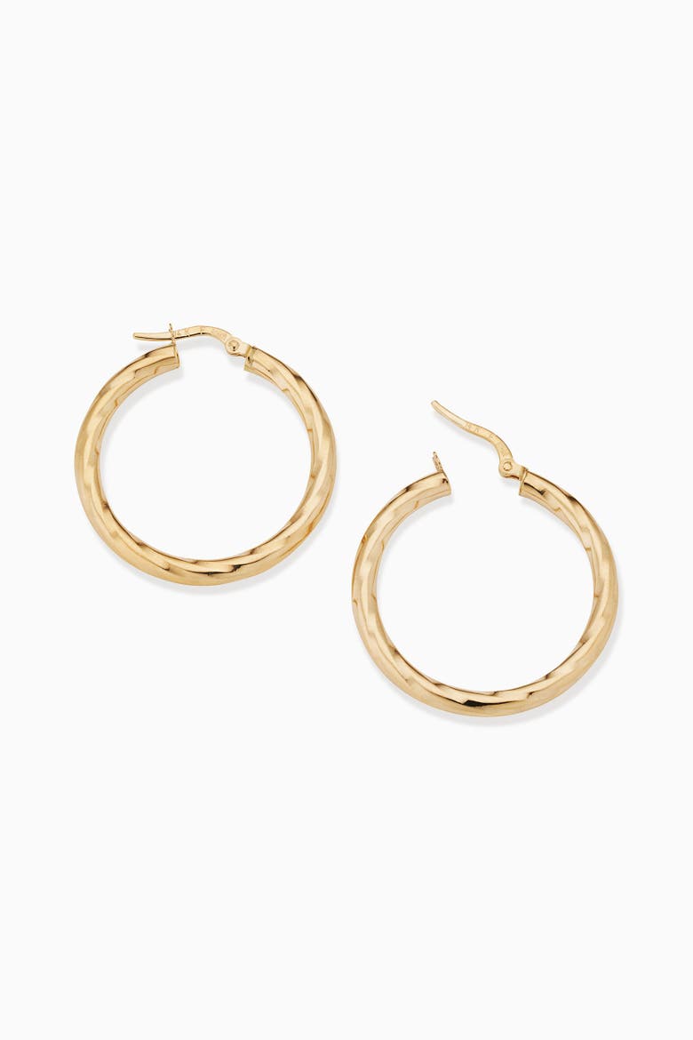 10K Gold Goddess Hoops Earrings, Alternate, color, Yellow Gold