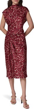 Donna Karan New York Cinched Waist Burnout Midi Dress