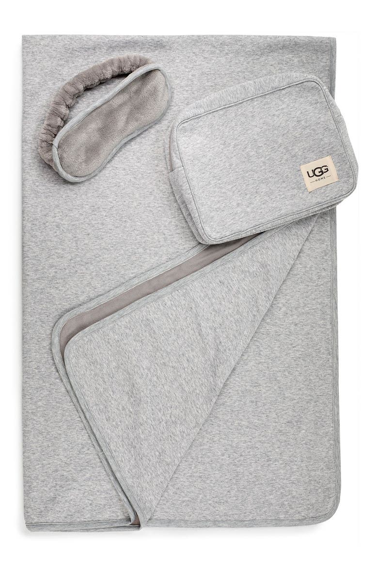 Duffield Eye Mask, Pouch & Blanket Travel Set, Main, color, GREY